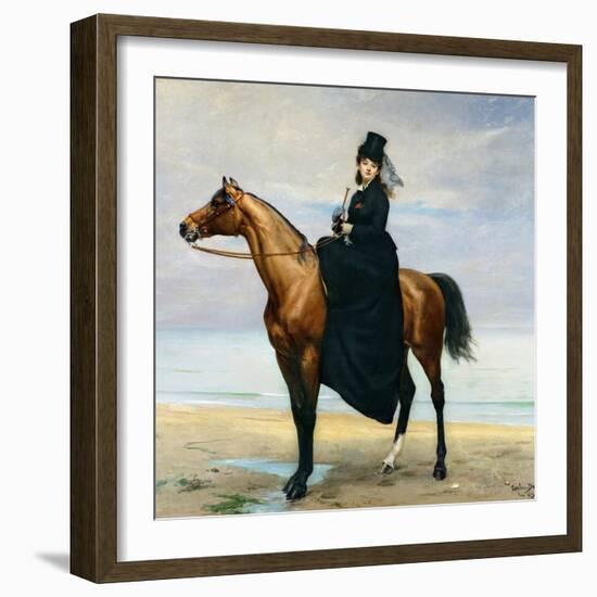 Equestrian Portrait of Mademoiselle Croizette, 1873-Charles Émile Carolus-Duran-Framed Giclee Print