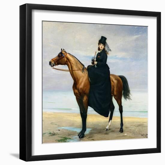 Equestrian Portrait of Mademoiselle Croizette, 1873-Charles Émile Carolus-Duran-Framed Giclee Print