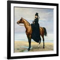 Equestrian Portrait of Mademoiselle Croizette, 1873-Charles Émile Carolus-Duran-Framed Giclee Print