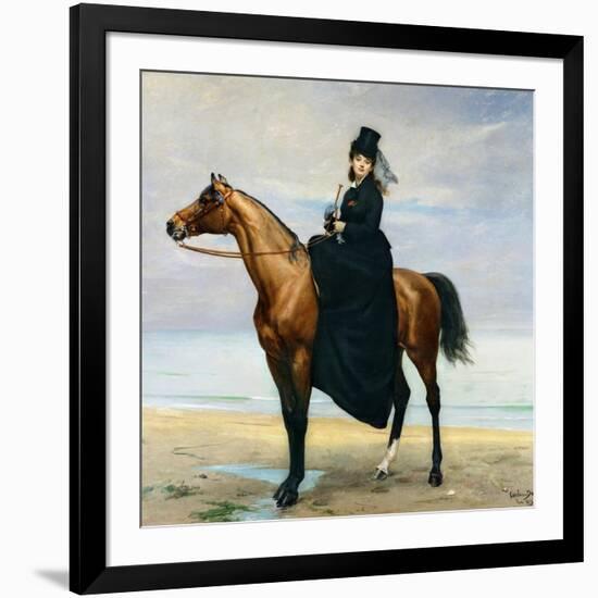 Equestrian Portrait of Mademoiselle Croizette, 1873-Charles Émile Carolus-Duran-Framed Giclee Print