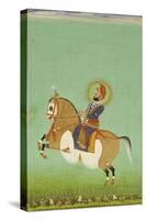 Equestrian Portrait of Maharana Sarup Singh, Signed by Shiva, Mewar, circa 1858-null-Stretched Canvas