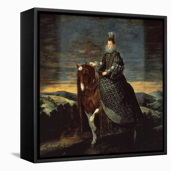 Equestrian Portrait of Margarita d'Austria-Diego Velazquez-Framed Stretched Canvas