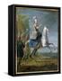 Equestrian Portrait of Maria Leszczynska (1703-68)-Jean-Baptiste Martin-Framed Stretched Canvas