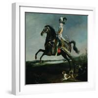 Equestrian Portrait of Marie Antoinette in Hunting Attire, 1783-Louis-Auguste Brun-Framed Giclee Print