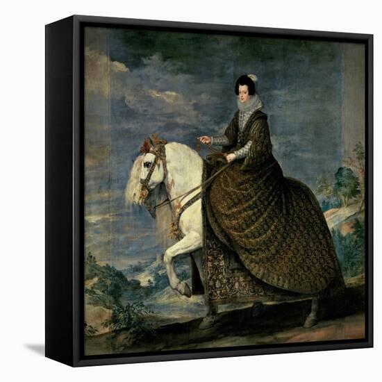 Equestrian Portrait of Queen Isabella of Bourbon, Wife of Philip IV-Diego Velazquez-Framed Stretched Canvas