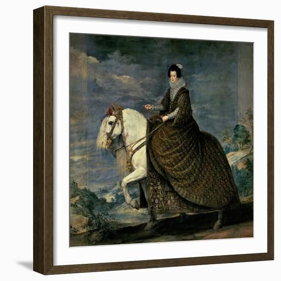 Equestrian Portrait of Queen Isabella of Bourbon, Wife of Philip IV-Diego Velazquez-Framed Giclee Print