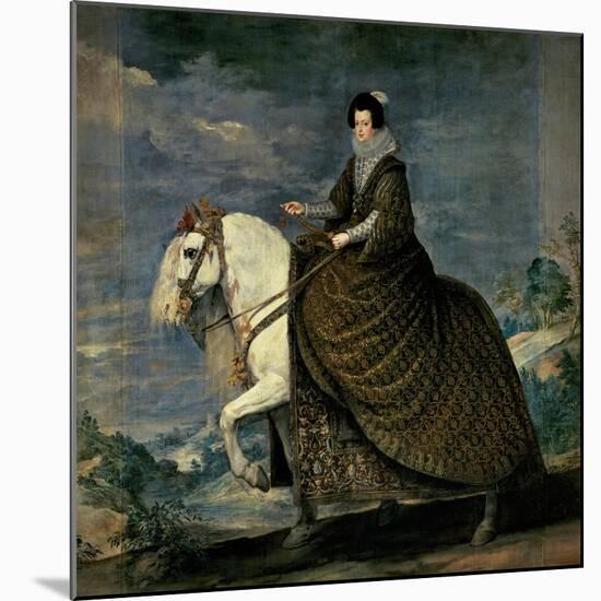 Equestrian Portrait of Queen Isabella of Bourbon, Wife of Philip IV-Diego Velazquez-Mounted Giclee Print