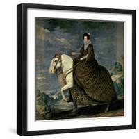 Equestrian Portrait of Queen Isabella of Bourbon, Wife of Philip IV-Diego Velazquez-Framed Giclee Print