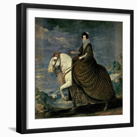 Equestrian Portrait of Queen Isabella of Bourbon, Wife of Philip IV-Diego Velazquez-Framed Giclee Print