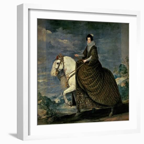 Equestrian Portrait of Queen Isabella of Bourbon, Wife of Philip IV-Diego Velazquez-Framed Giclee Print