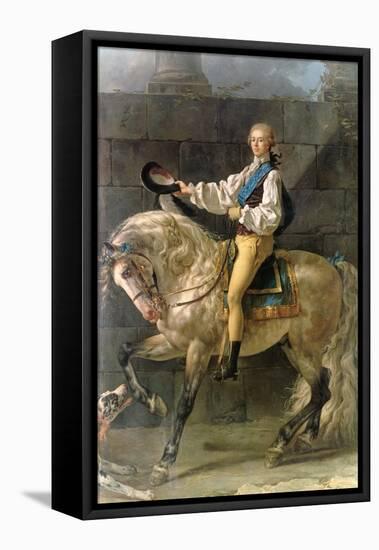 Equestrian Portrait of Stanislas Kostka Potocki 1781-Jacques-Louis David-Framed Stretched Canvas