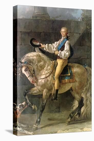 Equestrian Portrait of Stanislas Kostka Potocki 1781-Jacques-Louis David-Stretched Canvas