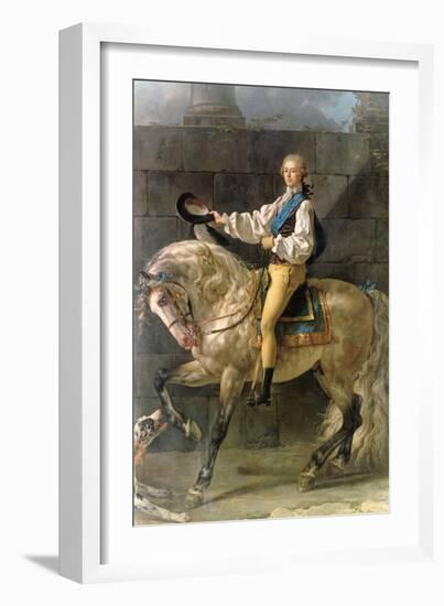 Equestrian Portrait of Stanislas Kostka Potocki 1781-Jacques-Louis David-Framed Giclee Print