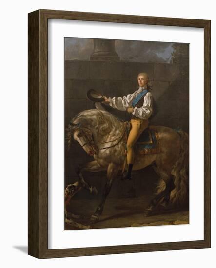 Equestrian Portrait of Stanislaw Kostka Potocki (1755-182)-Jacques Louis David-Framed Giclee Print