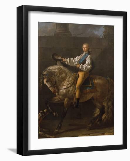 Equestrian Portrait of Stanislaw Kostka Potocki (1755-182)-Jacques Louis David-Framed Giclee Print