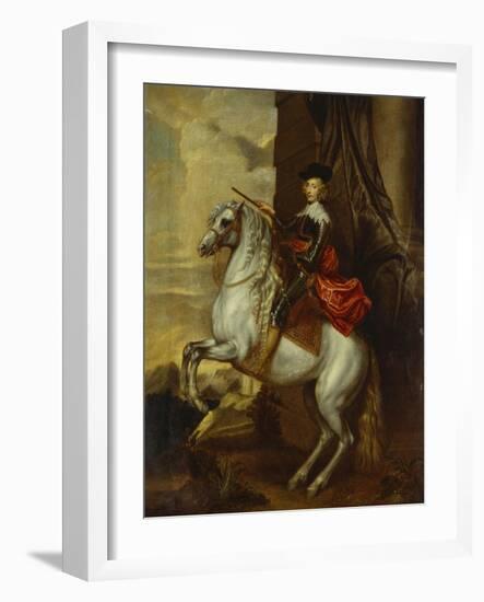 Equestrian Portrait of the Cardinal-Infante Ferdinand of Spain (1609-1641), Wearing Armour and…-Sir Anthony Van Dyck (Follower of)-Framed Giclee Print