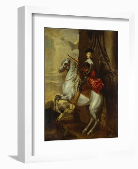 Equestrian Portrait of the Cardinal-Infante Ferdinand of Spain (1609-1641), Wearing Armour and…-Sir Anthony Van Dyck (Follower of)-Framed Giclee Print