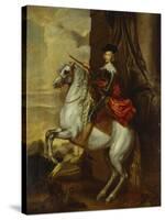 Equestrian Portrait of the Cardinal-Infante Ferdinand of Spain (1609-1641), Wearing Armour and…-Sir Anthony Van Dyck (Follower of)-Stretched Canvas