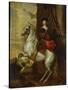 Equestrian Portrait of the Cardinal-Infante Ferdinand of Spain (1609-1641), Wearing Armour and…-Sir Anthony Van Dyck (Follower of)-Stretched Canvas