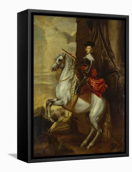 Equestrian Portrait of the Cardinal-Infante Ferdinand of Spain (1609-1641), Wearing Armour and…-Sir Anthony Van Dyck (Follower of)-Framed Stretched Canvas