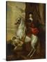 Equestrian Portrait of the Cardinal-Infante Ferdinand of Spain (1609-1641), Wearing Armour and…-Sir Anthony Van Dyck (Follower of)-Stretched Canvas