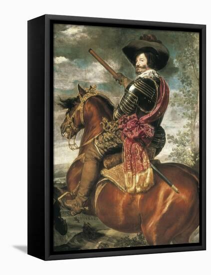 Equestrian Portrait of the Count-Duke of Olivares-Diego Velazquez-Framed Stretched Canvas