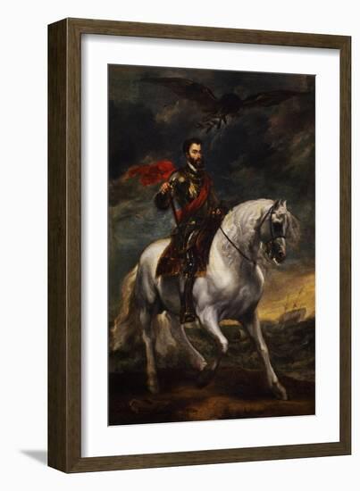 Equestrian Portrait of the Emperor Charles V, C. 1620-Sir Anthony Van Dyck-Framed Giclee Print