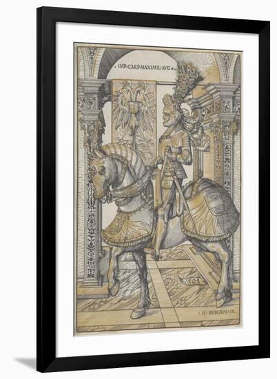 Equestrian Portrait of the Emperor Maximilian I, 1508-Hans Burgkmair-Framed Premium Giclee Print