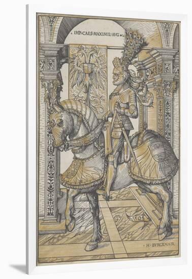 Equestrian Portrait of the Emperor Maximilian I, 1508-Hans Burgkmair-Framed Giclee Print