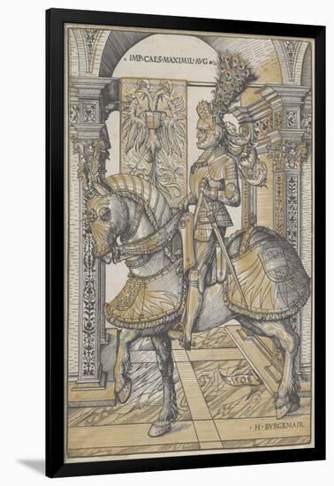 Equestrian Portrait of the Emperor Maximilian I, 1508-Hans Burgkmair-Framed Giclee Print