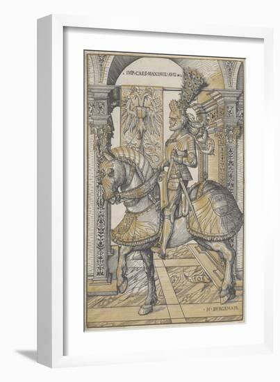 Equestrian Portrait of the Emperor Maximilian I, 1508-Hans Burgkmair-Framed Giclee Print