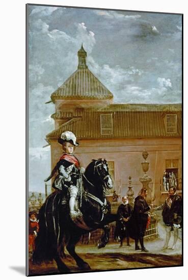 Equestrian Portrait of the Infante Baltasar Carlos, 1629-1646, Son of King Philip IV-Diego Velazquez-Mounted Giclee Print