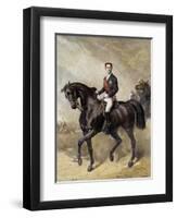 Equestrian Portrait of the Prince Eugene Louis Napoleon by Charles Porion-null-Framed Giclee Print