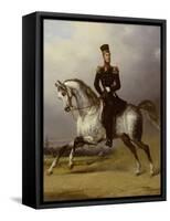 Equestrian Portrait of William II, King of the Netherlands-Nicolaas Pieneman-Framed Stretched Canvas