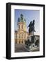 Equestrian sculpture of Friedrich Wilhelm I in the Court of Honour of Charlottenburg Palace-null-Framed Art Print