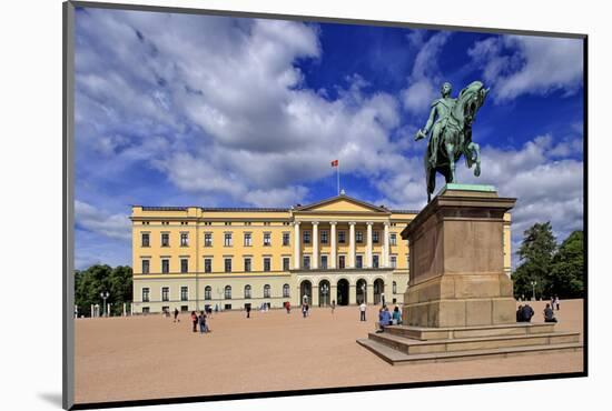 Equestrian statue of King Karl Johan at Royal Palace, Oslo, Norway, Scandinavia, Europe-Hans-Peter Merten-Mounted Photographic Print