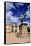 Equestrian statue of King Karl Johan at Royal Palace, Oslo, Norway, Scandinavia, Europe-Hans-Peter Merten-Framed Stretched Canvas