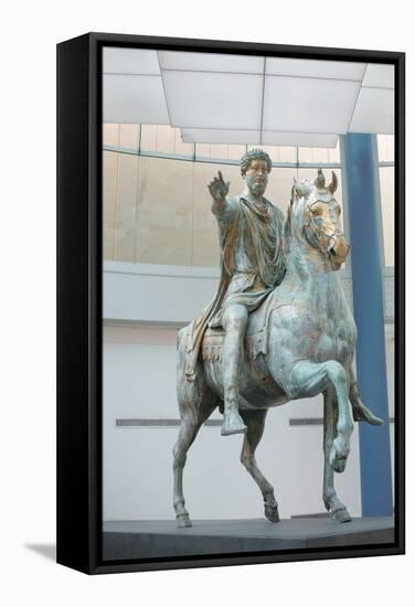 Equestrian Statue of Marcus Aurelius at Capitoline Museum-null-Framed Stretched Canvas