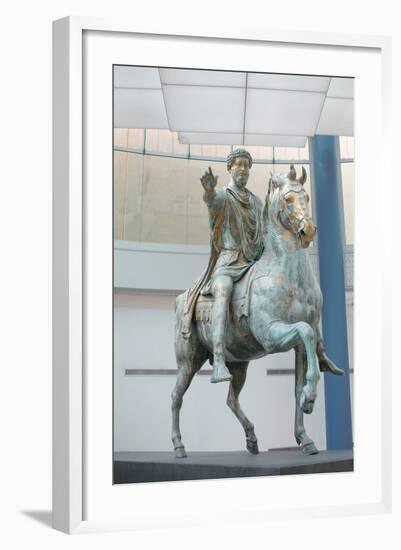 Equestrian Statue of Marcus Aurelius at Capitoline Museum-null-Framed Photographic Print
