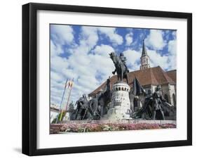 Equestrian Statue of Matyas Corvinus, Piata Uniri, Cluj, North West Transylvania, Romania-Richard Ashworth-Framed Photographic Print