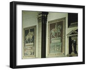 Equestrian Statue of Niccolo Tolentino, Fresco Painted in 1456-Andrea Del Castagno-Framed Giclee Print