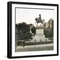 Equestrian Statue of Victor-Emmanuel II (1820-1878), King of Italy, 1886, Genoa (Italy), Circa 1890-Leon, Levy et Fils-Framed Photographic Print