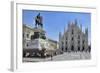 Equestrian Statue of Victor Emmanuel Ii and Milan Cathedral (Duomo), Piazza Del Duomo, Milan-Peter Richardson-Framed Photographic Print