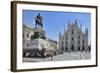 Equestrian Statue of Victor Emmanuel Ii and Milan Cathedral (Duomo), Piazza Del Duomo, Milan-Peter Richardson-Framed Photographic Print