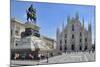Equestrian Statue of Victor Emmanuel Ii and Milan Cathedral (Duomo), Piazza Del Duomo, Milan-Peter Richardson-Mounted Photographic Print