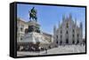 Equestrian Statue of Victor Emmanuel Ii and Milan Cathedral (Duomo), Piazza Del Duomo, Milan-Peter Richardson-Framed Stretched Canvas