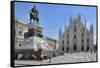 Equestrian Statue of Victor Emmanuel Ii and Milan Cathedral (Duomo), Piazza Del Duomo, Milan-Peter Richardson-Framed Stretched Canvas