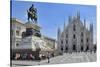 Equestrian Statue of Victor Emmanuel Ii and Milan Cathedral (Duomo), Piazza Del Duomo, Milan-Peter Richardson-Stretched Canvas