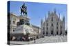 Equestrian Statue of Victor Emmanuel Ii and Milan Cathedral (Duomo), Piazza Del Duomo, Milan-Peter Richardson-Stretched Canvas