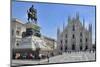 Equestrian Statue of Victor Emmanuel Ii and Milan Cathedral (Duomo), Piazza Del Duomo, Milan-Peter Richardson-Mounted Photographic Print